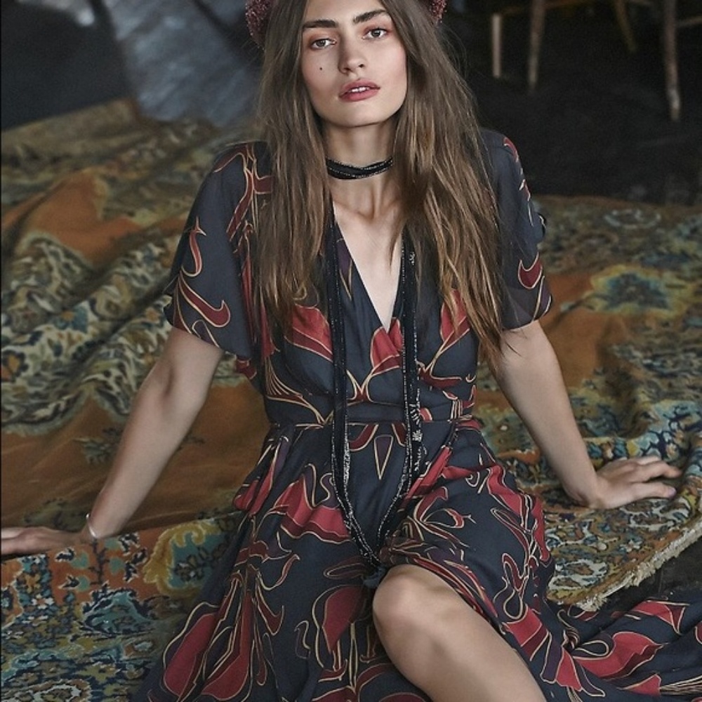FREE PEOPLE Sweet Romance Wrap Maxi Dress